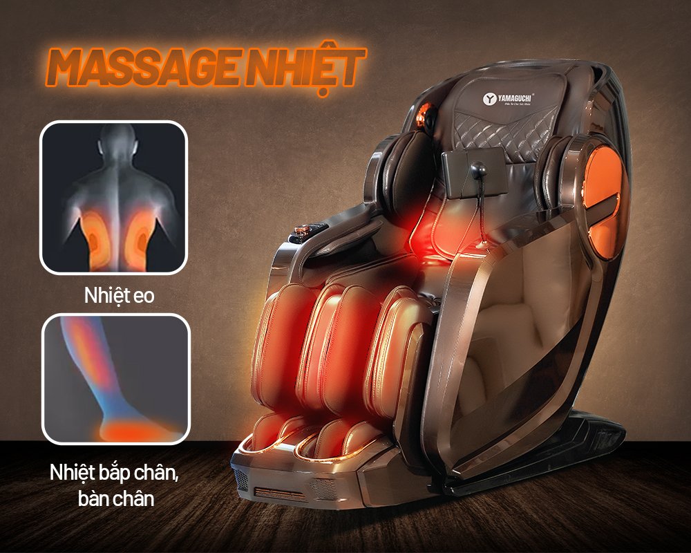 Ghế massage Yamaguchi YA-379 sở hữu hệ thống massage nhiệt hồng ngoại trải dài toàn thân