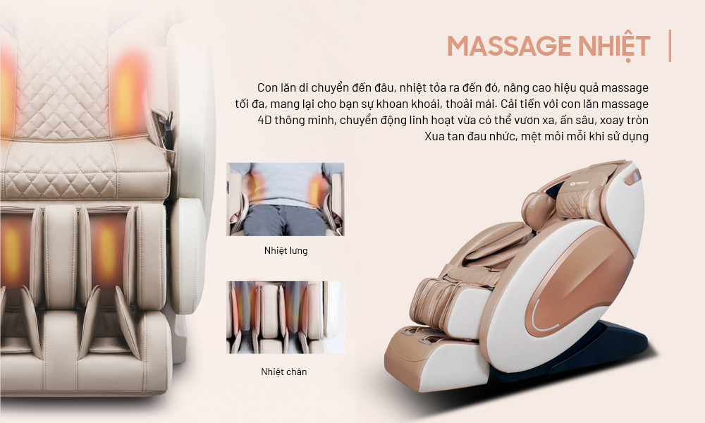Tính năng massage nhiệt trên ghế massage toàn thân