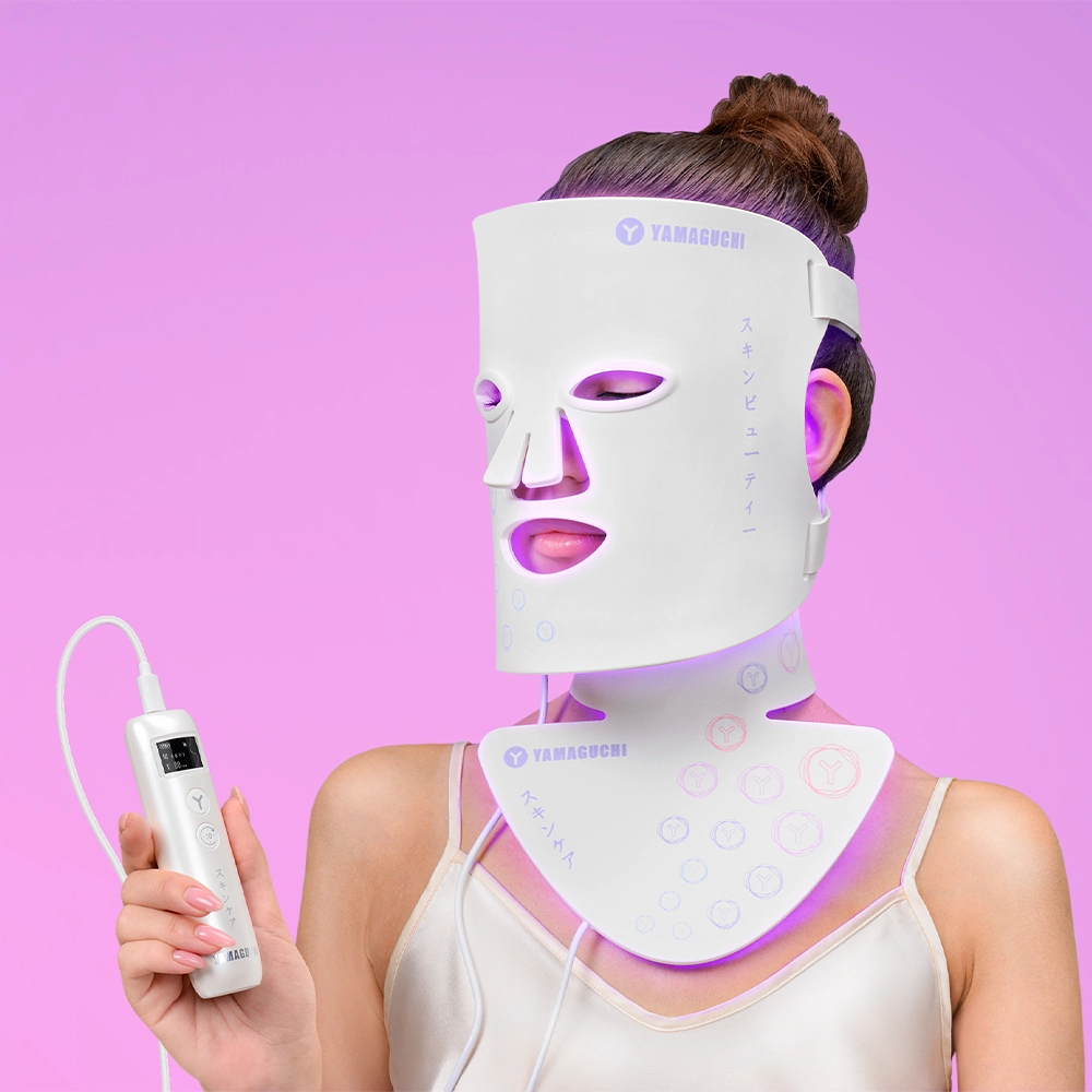 Mặt nạ silicon trẻ hóa da cổ Yamaguchi LED Light Neck Mask